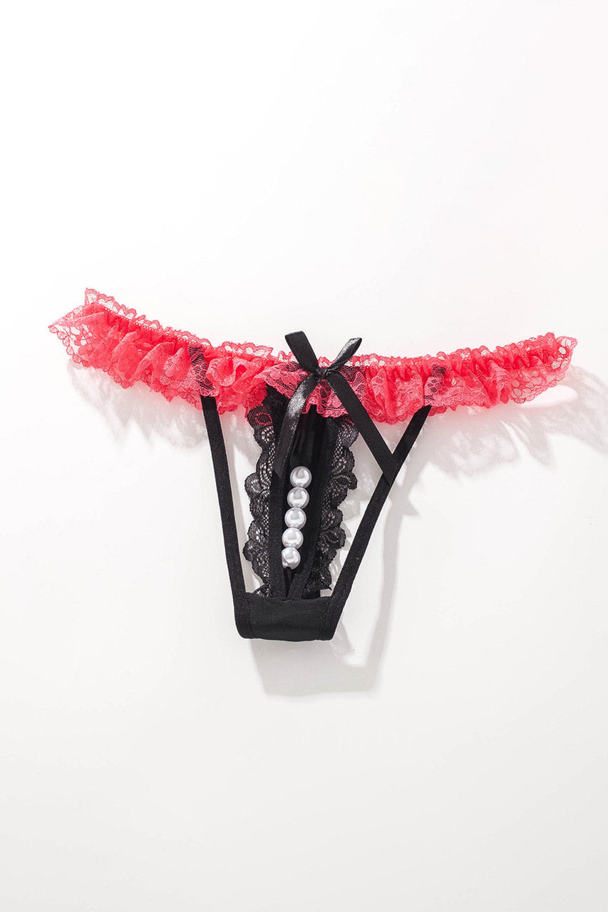 Playful Ruffle Lace Thong