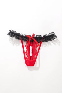 Playful Ruffle Lace Thong