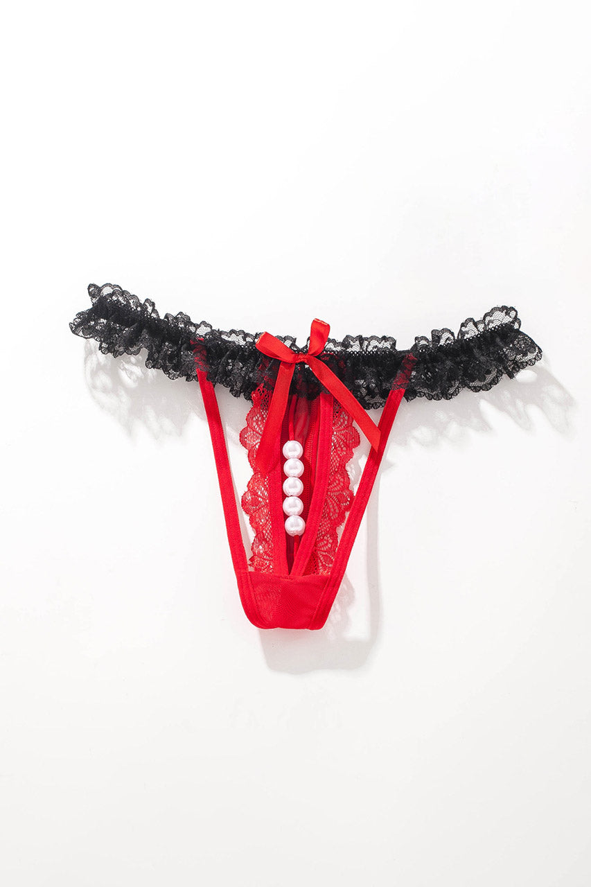 Playful Ruffle Lace Thong