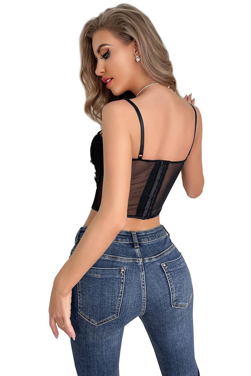 Sultry Midnight Mesh Bustier