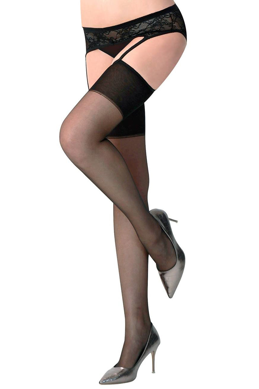 Midnight Allure Mesh Thigh Highs