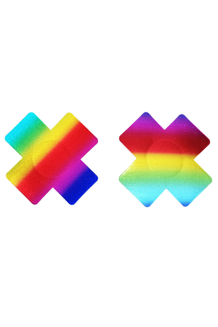 Radiant Rainbow Cross Pasties