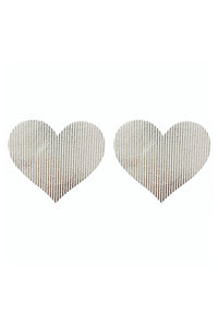 Shimmering Silver Heart Pasties