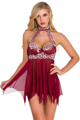 Chic Contrast Lace Babydoll