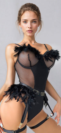 Feather Fantasy Garter Teddy